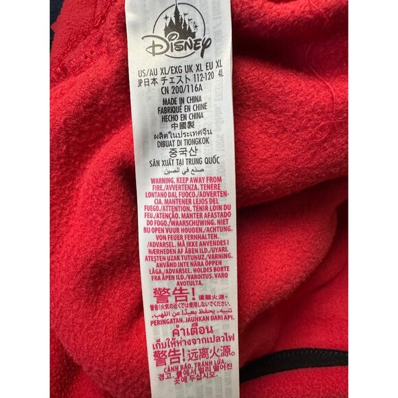 Disney Men’s Mickey Mouse Fleece Jacket XL Red Black Full Zip Graphic New - Picture 15 of 15